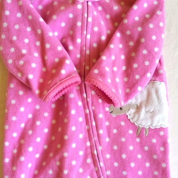 simple joys carter's fleece zipper footie sleeper pajamas 3-6 months baby girl - Picture 5 of 7